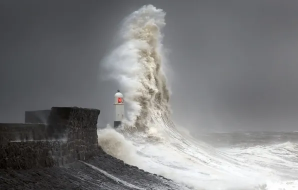 Storm, Lighthouse, Wave