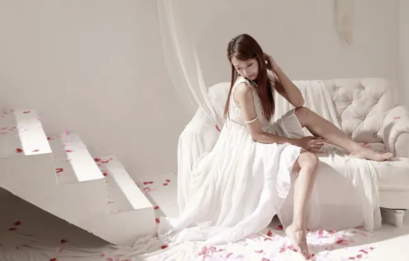 Девушка, фон, азиатка