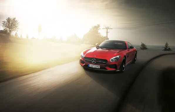 Mercedes, red, AMG, GTS