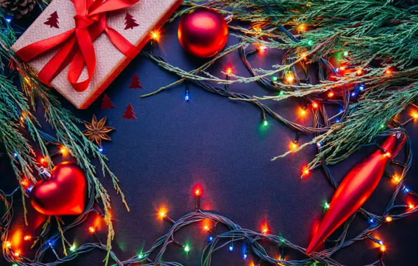 Картинка украшения, игрушки, Новый Год, Рождество, подарки, гирлянда, happy, Christmas