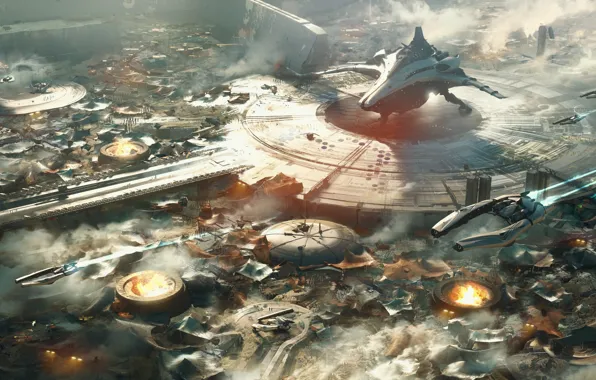 Star Citizen, Banu Merchantman, Space ship, Space port