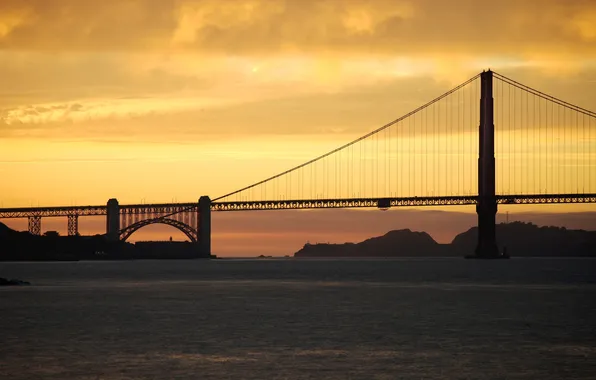 Картинка море, мост, Сан-Франциско, Golden gate bridge