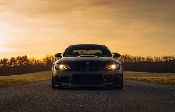 Картинка BMW, Sunset, E92, Forest, M3