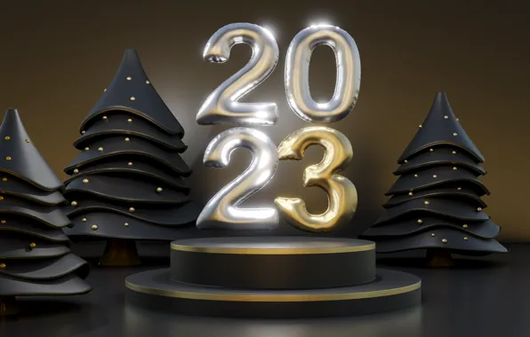 Цифры, Новый год, дата, 2023