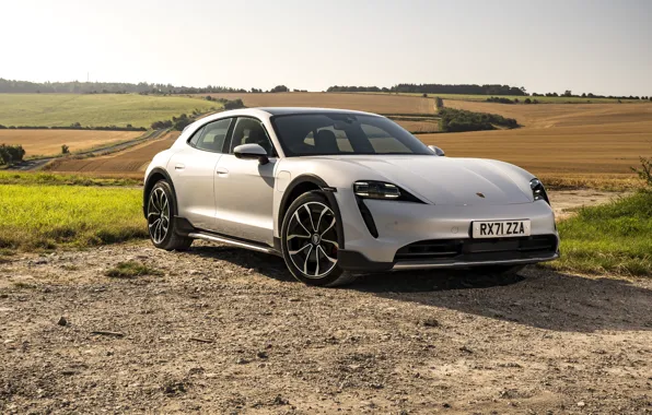 Поле, поля, Porsche, Cross Turismo, 2021, Porsche Taycan, Taycan 4S, E-Performance