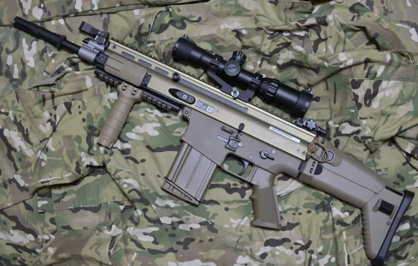 Картинка оружие, автомат, камуфляж, винтовка, штурмовая, FN SCAR-H