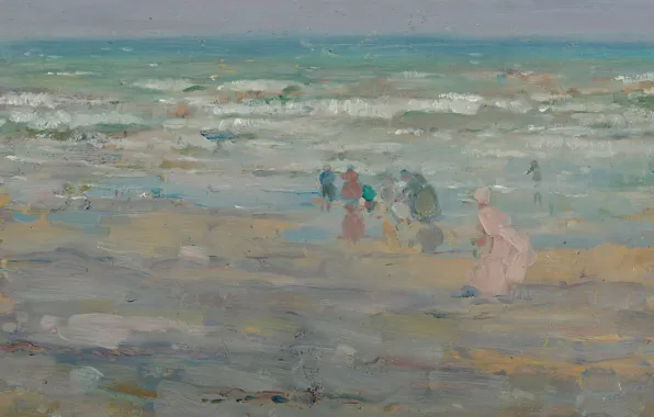 Море, пейзаж, картина, Frederick Carl Frieseke, Фридрих Карл Фриске, Пляж на Корсике