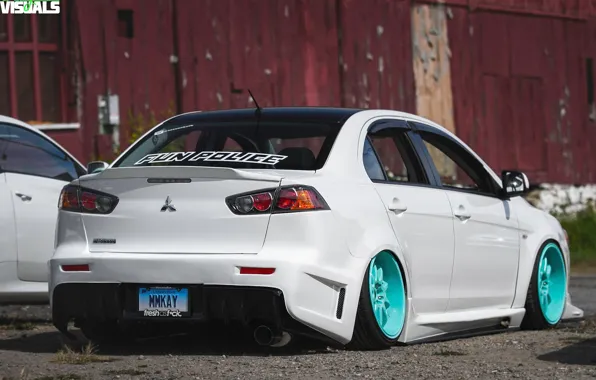 Turbo, white, drift, mitsubishi, japan, jdm, tuning, evolution