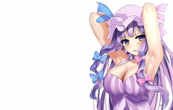 Girl, sexy, cleavage, blouse, long hair, boobs, anime, beautiful