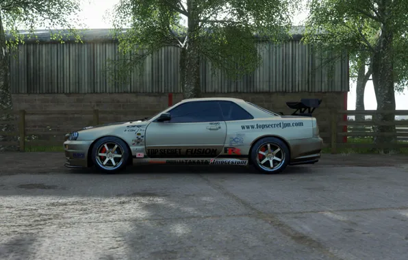 Nissan skyline, GTR R34, Top secret copy, Forza Horizon 4