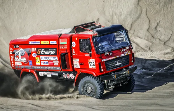 Песок, Красный, Спорт, Грузовик, Гонка, Rally, Dakar, Дакар