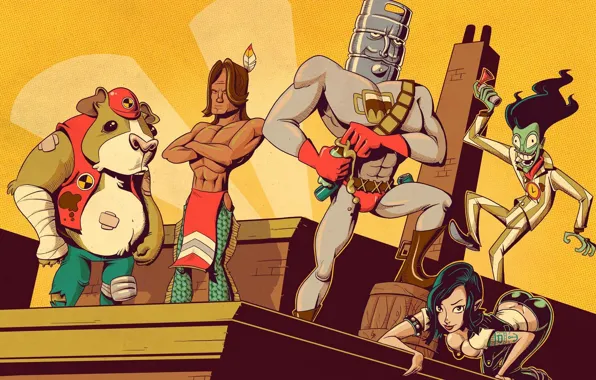 Крыша, арт, Superheroes, супергерои, frontarmy