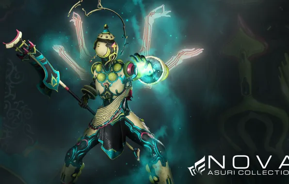 Фон, фантастика, игра, руки, воин, броня, персонаж, Warframe