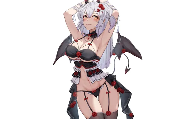 Hot, sexy, panties, devil, boobs, smile, anime, wings