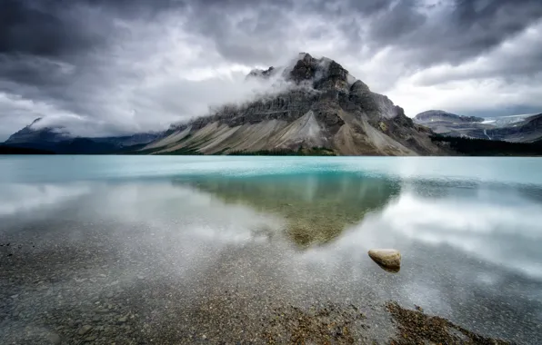 Озеро, гора, Bow Lake