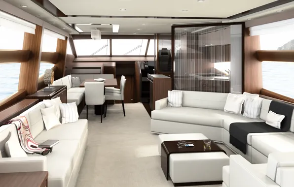 Saloon, luxury, yacht, motor, Princess-72