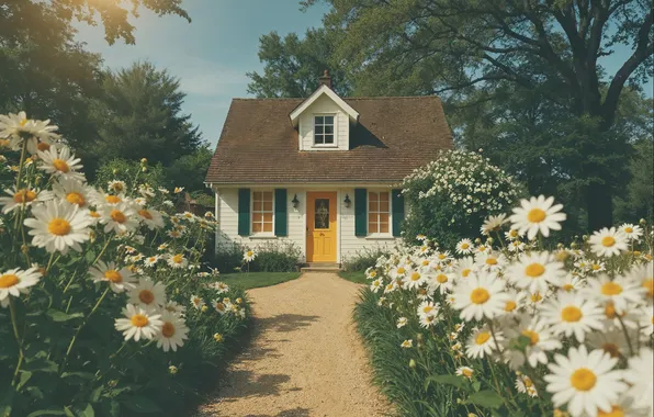 Картинка лето, цветы, ретро, ромашки, весна, summer, sunshine, blossom