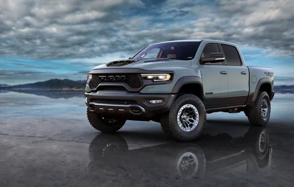 Небо, вода, облака, отражение, sky, dodge, clouds, ram