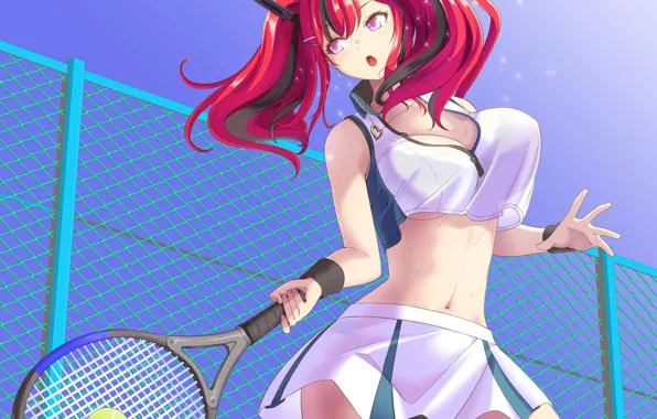 Girl, sexy, pantsu, cleavage, panties, red hair, long hair, boobs