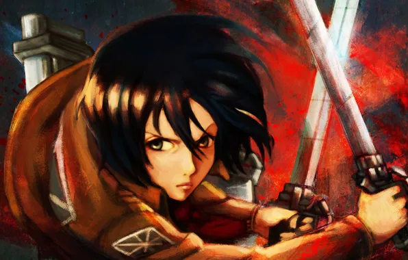 Картинка anime, Attack on Titan, Shingeki no Kyojin, Mikasa Ackerman