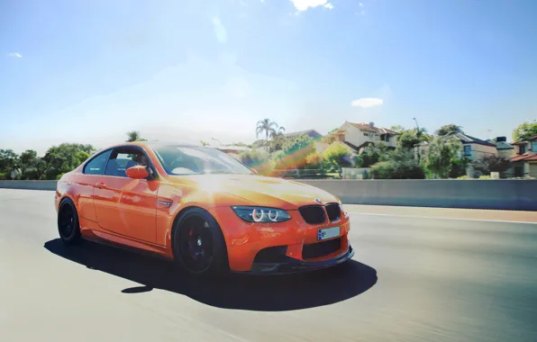 Картинка BMW, Оранжевая, Скорость, БМВ, E92, Fire Orange