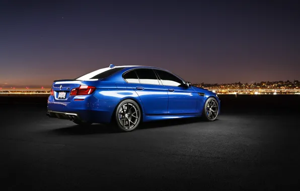 Картинка небо, звезды, ночь, синий, бмв, BMW, f10, monte carlo blue