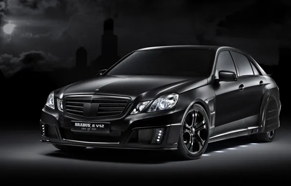 Картинка черный, тюнинг, Mercedes-Benz, E V12, Brabus
