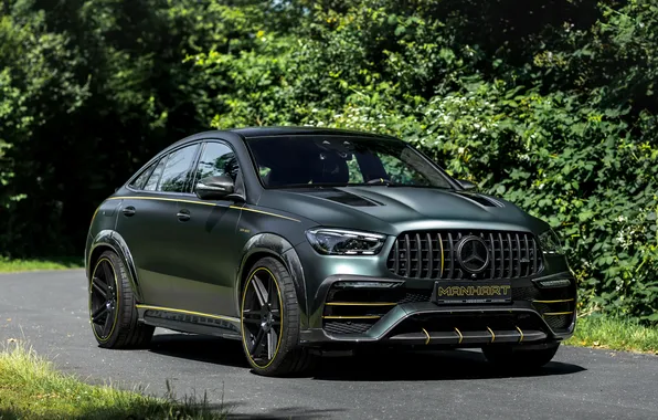 Mercedes, Green, Front, Mercedes - Benz, Road, Trees, Manhart, GLE