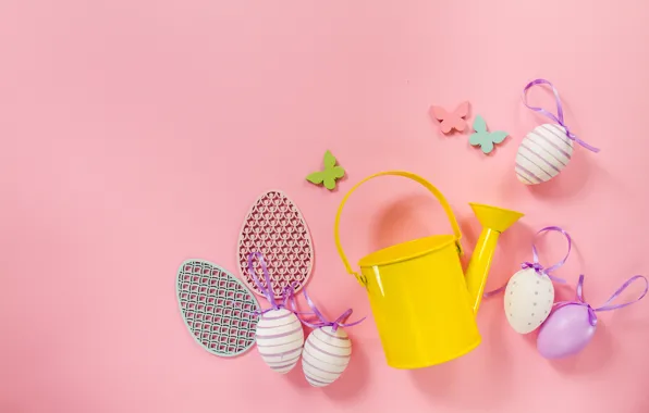 Yellow, pink, eggs, easter