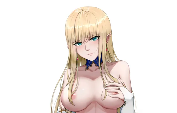 Girl, sexy, long hair, nipples, boobs, anime, beautiful, pretty