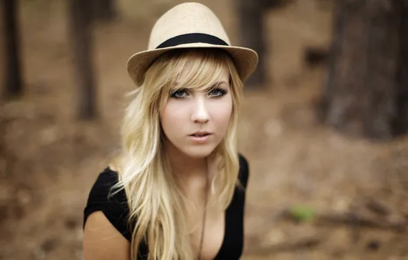Картинка девушка, модель, шляпа, блондинка