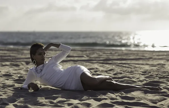 Песок, море, пляж, платье, Natasha Domonique