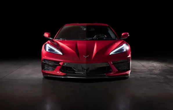 Corvette, Chevrolet, Капот, Фары, Stingray, Спорткар, Значок, 2020