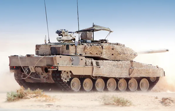 Картинка Пустыня, Танк, Леопард 2а, Основной немецкий танк