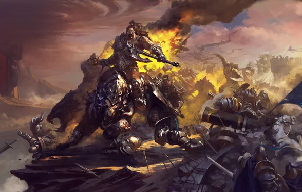 World of Warcraft, орк, art, warlords of draenor, Grommash Hellscream