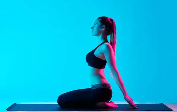 Картинка model, pose, workout, yoga, lighting effects