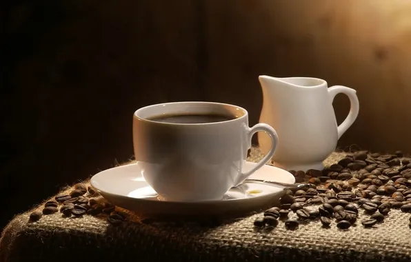 Картинка кофе, зерна, чашка