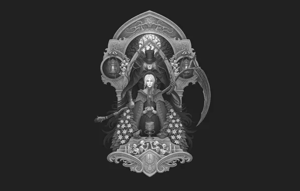 Картинка коса, персонажи, bloodborne