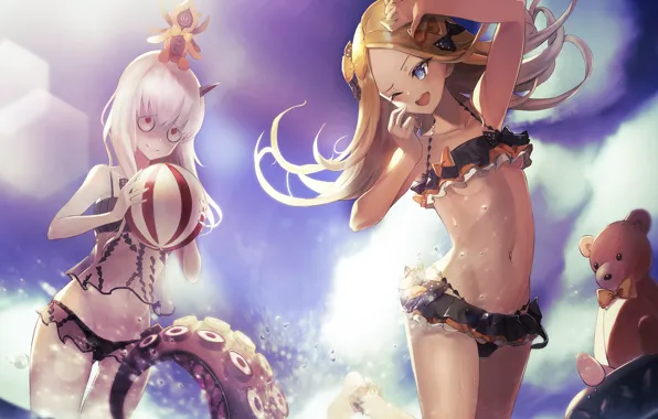 Море, Девушки, Мяч, Щупальцы, Fate / Grand Order