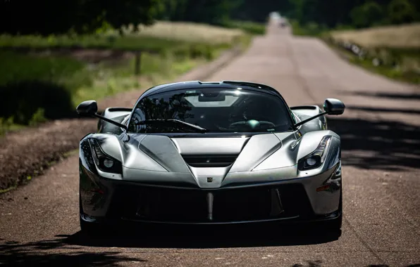 Картинка Road, Silver, LaFerrari, Front view