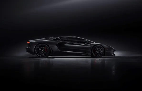 Lamborghini, Dark, Black, Side, LP700-4, Aventador, Supercar, Work