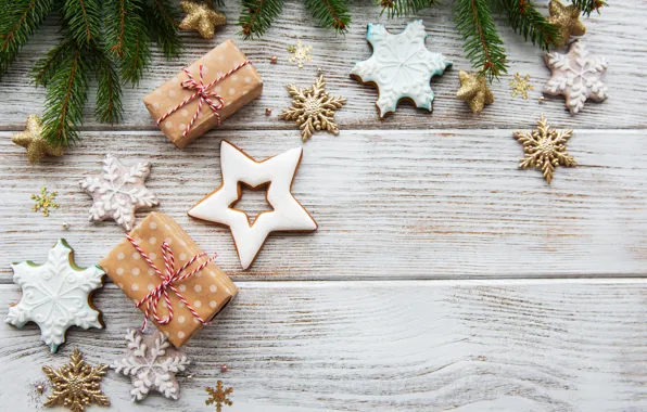 Украшения, Новый Год, Рождество, подарки, christmas, wood, merry, cookies