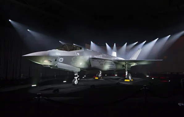 Фон, выставка, истребитель-бомбардировщик, F-35