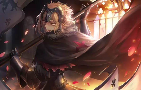 Взгляд, девушка, аниме, арт, Fate/Grand Order, Joan of Arc