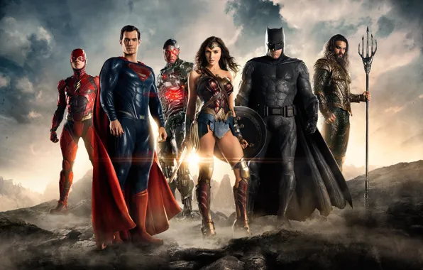 Wonder Woman, Batman, Movie, Cyborg, Flash, Aquaman, Justice League, Лига справедливости