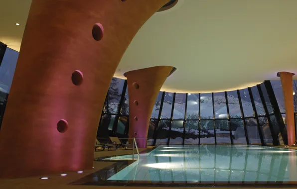 Pool, winter, Kronenhof