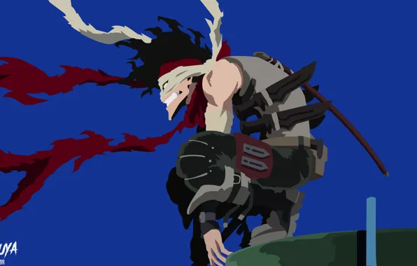 Аниме, арт, парень, убийца, синий фон, Boku no Hero Academia, Моя геройская акадеимя