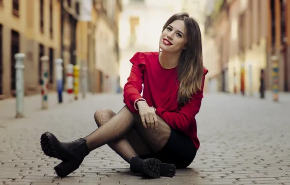Картинка девушка, улица, Berta Escudero