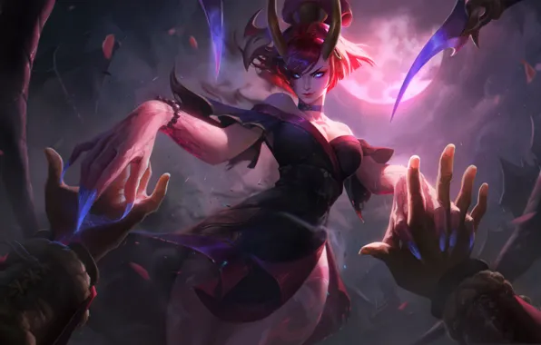 Картинка девушка, игра, Blood Moon Evelynn, SkinKK