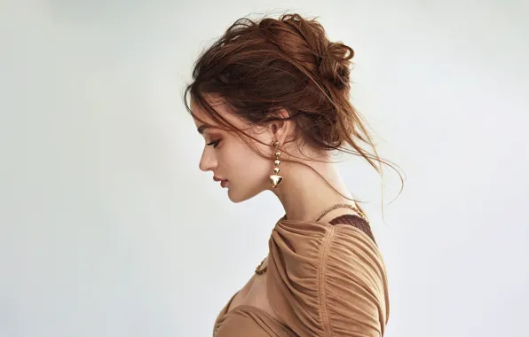 Девушка, лицо, фото, волосы, серьги, Joey King